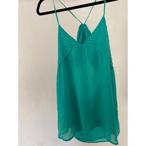Sheer racerback tank with back cutout